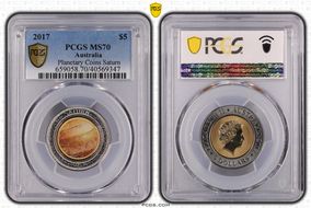 2017 $5 Planetary Coins Saturn Colorized MS70