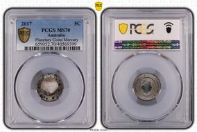 2017 5C Planetary Coins Mercury Colorized MS70