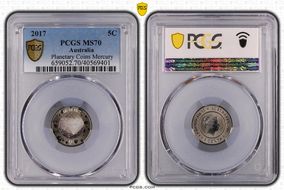 2017 5C Planetary Coins Mercury Colorized MS70