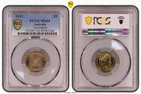 2013 $2 Coronation Colorized MS64