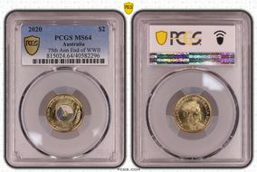 2020 $2 75th Ann End of WWII Colorized MS64