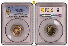 2013-C $2 Coronation Colorized MS66