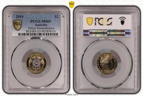 2019 $2 Police Remembrance Colorized MS65