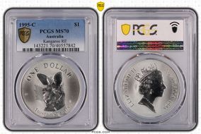 1995-C $1 Kangaroo RE Ag MS70