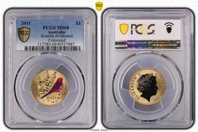 2011 $1 Rosella Al-Bronze Colorized MS68