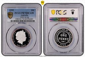 1999 10C 1930 1d Ag PR70DCAM