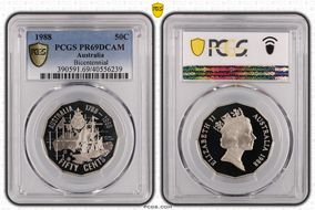 1988 50C Bicentennial PR69DCAM