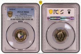 2020-C $2 75th Ann End of WWII Colorized MS66