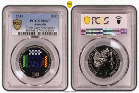 2011 50C Triple Zero Anniversary Colorized MS67