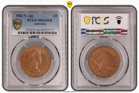 1962 Y. (p) 1D MS64RB