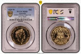 2020-M 50C ANDA Money Expo Gilt Privy Mark MS68