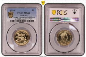 2020-C $1 Eureka! Australian Gold Rush MS68