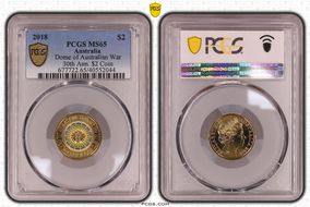 2018 $2 Dome of Australian War 30th Ann. $2 Coin Colorized MS65