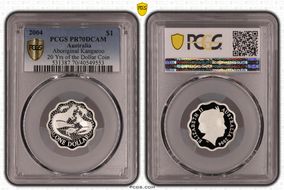 2004 $1 Aboriginal Kangaroo Ag 20 Yrs of the Dollar Coin PR70DCAM