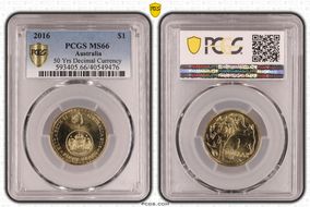 2016 $1 50 Yrs Decimal Currency MS66