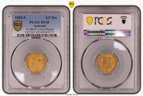 1882-S 1/2 Sov S-3862E Cross Buried XF45