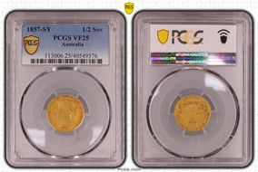 1857-SY 1/2 Sov VF25
