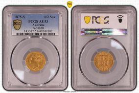1875-S 1/2 Sov S-3862B AU53