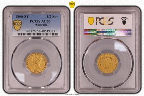 1866-SY 1/2 Sov AU53