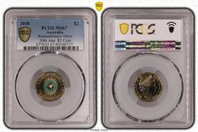 2018 $2 Remembrance Dove Colorized 30th Ann. $2 Coin MS67