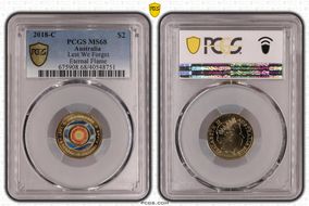 2018-C $2 Lest We Forget Eternal Flame Colorized MS68