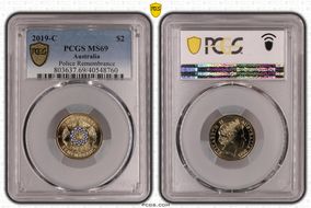 2019-C $2 Police Remembrance Colorized MS69