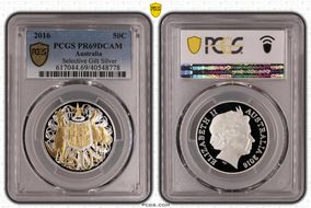 2016 50C Selective Gilt Silver 50th Ann. Decimal Currency PR69DCAM