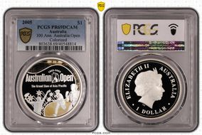 2005 $1 100 Ann. Australia Open Colorized PR69DCAM