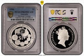 1996 $1 30th Ann. Decimal Currency PR69DCAM