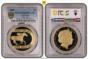 2000 $5 Phar Lap PR69DCAM