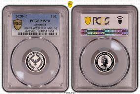 2020-P 10C End of WWII 75th Ann. Ag MS70