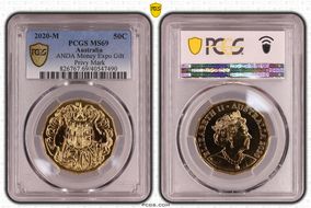 2020-M 50C ANDA Money Expo Gilt Privy Mark MS69