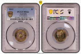 2013 $2 Coronation Colorized MS66