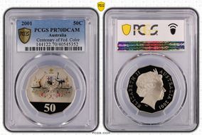 2001 50C Centenary of Federation Colorized PR70DCAM