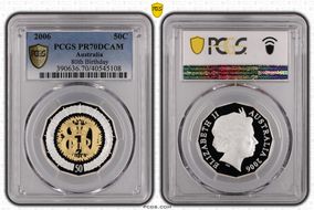 2006 50C 80th Birthday Ag Partial Gilt PR70DCAM