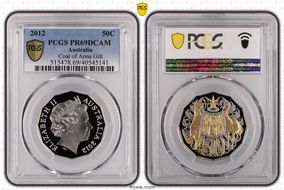 2012 50C Coat of Arms Selective Gilt PR69DCAM
