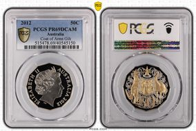 2012 50C Coat of Arms Selective Gilt PR69DCAM