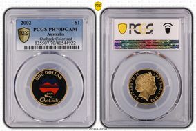 2002 $1 Year of the Outback Colorized PR70DCAM