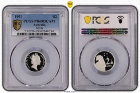 1991 $2 Silver PR69DCAM