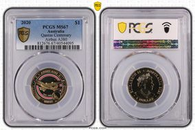 2020 $1 Qantas Centenary Airbus A380 MS67