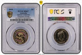 2020 $1 Qantas Centenary Kangaroo Route MS67