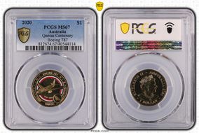 2020 $1 Qantas Centenary Boeing 787 MS67