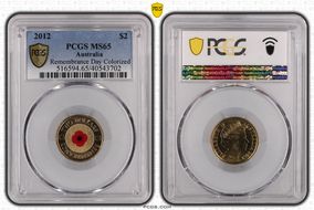 2012 $2 Remembrance Day Colorized MS65