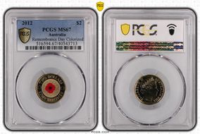 2012 $2 Remembrance Day Colorized MS67