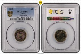 2013 $2 Coronation Colorized MS65