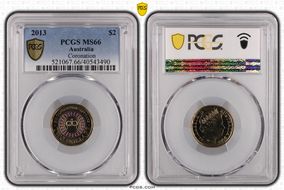 2013 $2 Coronation Colorized MS66