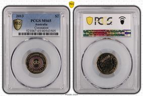 2013 $2 Coronation Colorized MS65