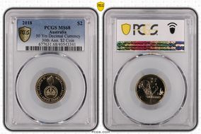 2018 $2 50 Yrs Decimal Currency 30th Ann. $2 Coin MS68