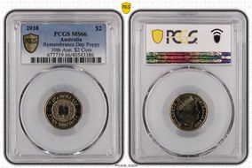 2018 $2 Remembrance Day Poppy 30th Ann. $2 Coin MS66