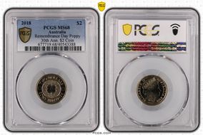 2018 $2 Remembrance Day Poppy 30th Ann. $2 Coin MS68